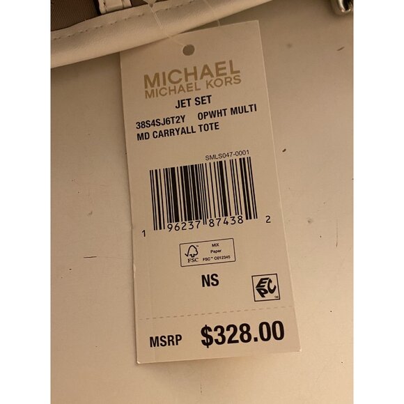 Michael Kors Jet Set Carryall Airplanes Tote Bag White Multicolor NEW - Picture 15 of 15